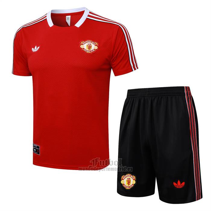 Chandal del Manchester United Manga Corta 2025-2026 Rojo - Pantalon Corto